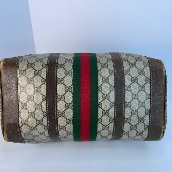 GUCCI Boston Hand bag Sherry GG Supreme Brown Zipper Closure - Picture 7 of 13